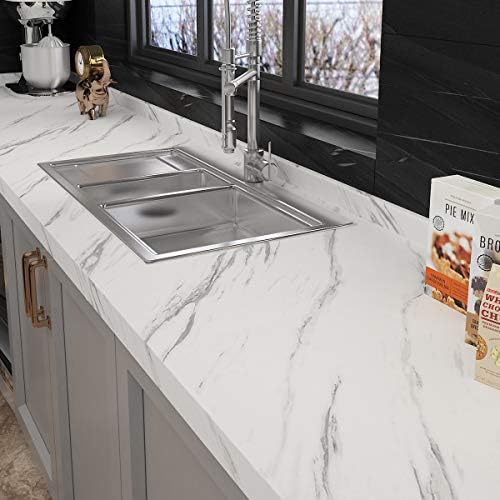 FunStick Thick White Marble Wallpaper Peel and Stick Marble Contact Paper - Image 2