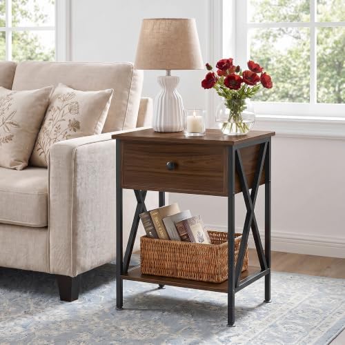 VECELO Nightstand, Modern Bedside End Table, Night Stand - Image 4