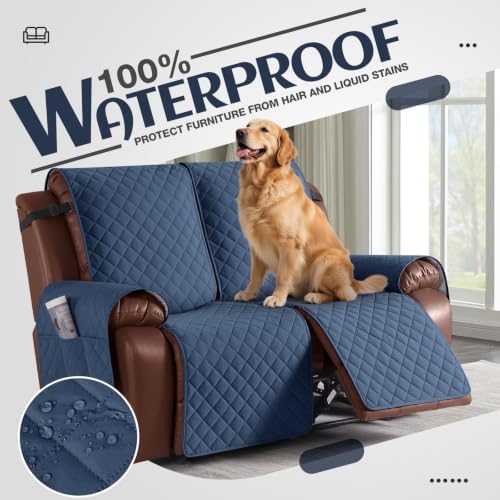 KinCam Waterproof Loveseat Recliner Covers Washable, 2 Seater - Image 3