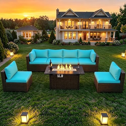 LAFWELL 8-Piece Wicker Patio Conversation Set by LAFWELL