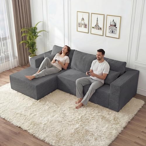 108" Modular Sectional Sofa, L-Shaped Cloud Couch - Image 3