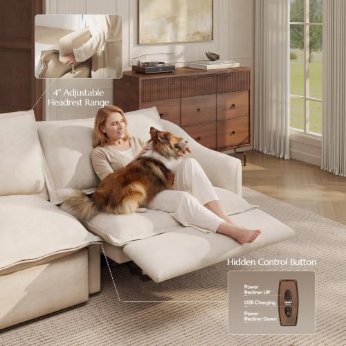POVISON Ergopals 84'' Reclining Sofa, Loveseat Recliner, 2 Seater - Image 5