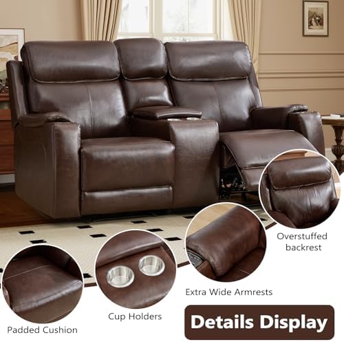 HAOMARKETS 2-Piece Top Grain Leather Electric Reclining Sofa Set, Include Dual - Image 6
