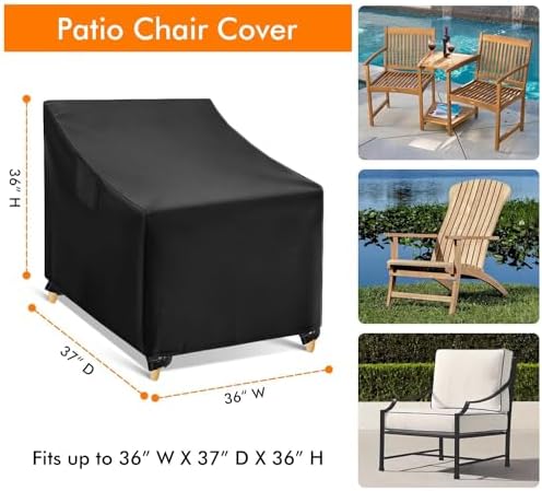 WLEAFJ Outdoor Chair Covers Waterproof, Heavy Duty Patio Lounge Deep Seat Cover - Image 2