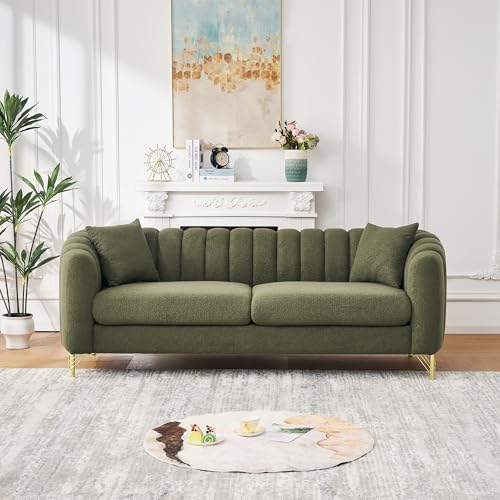 2 Piece 83.5" Oversized Modern 3-Seater Sofa Set, Teddy Tufted Couch - Image 4
