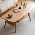 100% Solid Wood Coffee Table for Living Room, 47.24" Mid Century Modern Tables by Vadisun