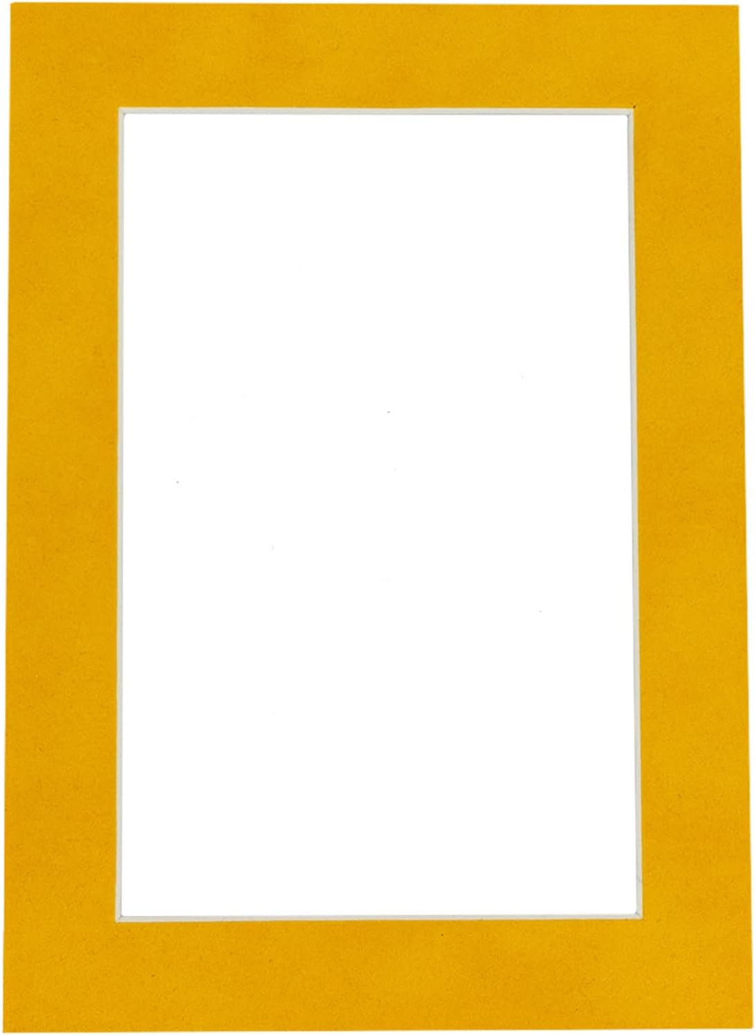 Pack of 25 Acid Free 8x10 Mats Bevel Cut for 6x8 Photos - Bright Yellow Precut Matboards With Backing Boards and Clear Photo Mat Bags For Pictures, Photos, Framing - 4-ply Thickness