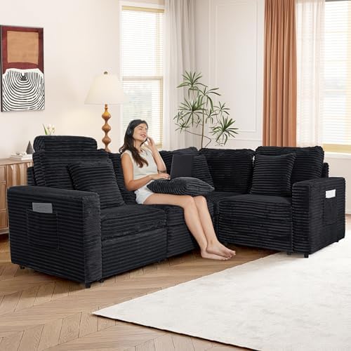RARZOE Modular Sectional Couch Corner Seat Module, Corduroy Armless Corner Seat - Image 2