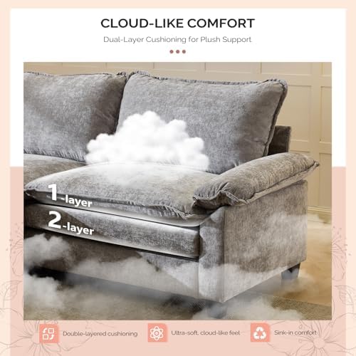VINGLI 87" Convertible Sectional Sofa, L-Shaped Deep Seat Sofa Couch - Image 6