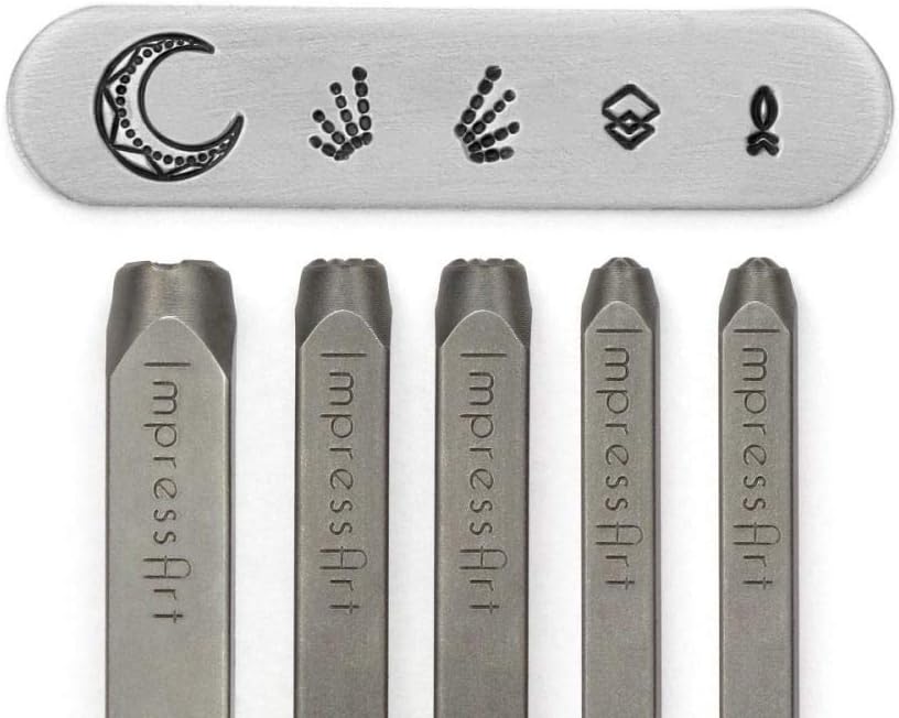 ImpressArt - Signature Geometric Mandala Metal Stamp Pack, Steel Punches for Metal Stamping (Pack of 5)