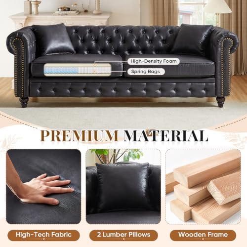2 Piece Mid Century Modern Chesterfield Sofa Set - Image 6