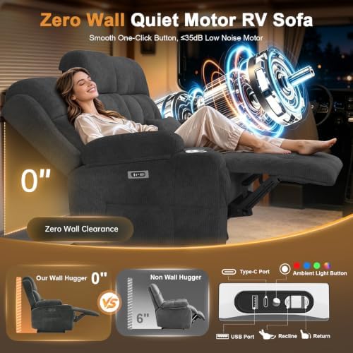 Home Theater Seating, Power Loveseat Recliner Sofa - Image 5