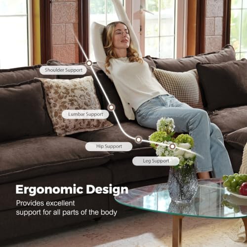 ELUCHANG 150" Oversized Modular Sectional Sofa, Comfy U Shaped Cloud Couch - Image 4