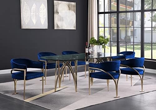 Meridian Furniture 553Navy-C Madelyn Collection Modern | Contemporary Velvet - Image 2