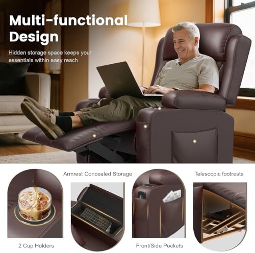 Home Theater Seating, Power Recliner Sofa Single Chair - Image 3
