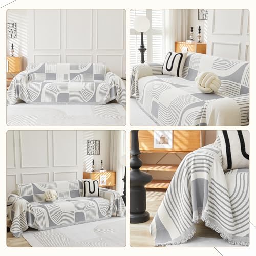 WEYOND Boho Couch Cover, Chenille Sofa Covers Washable - Image 2