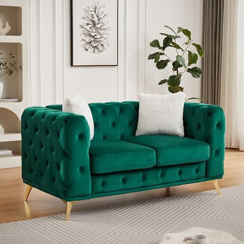 KEIKI 61" Luxury Oversized Velvet Chesterfield Sofa - Image 3