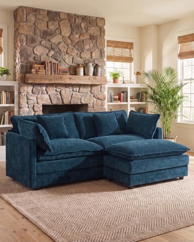 Loveseat Sofa Cloud Sofa Couch, 2 Seat Deep Seat L Shaped Couch by VEPXXP