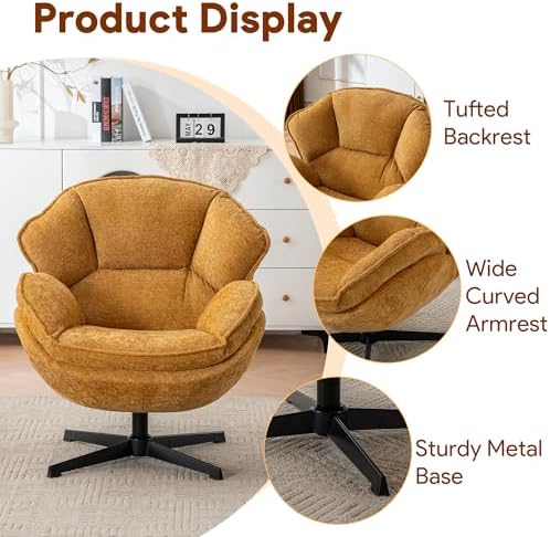 Swivel Accent Chair Set of 2, Modern Recliner Lounge Chair - Image 6