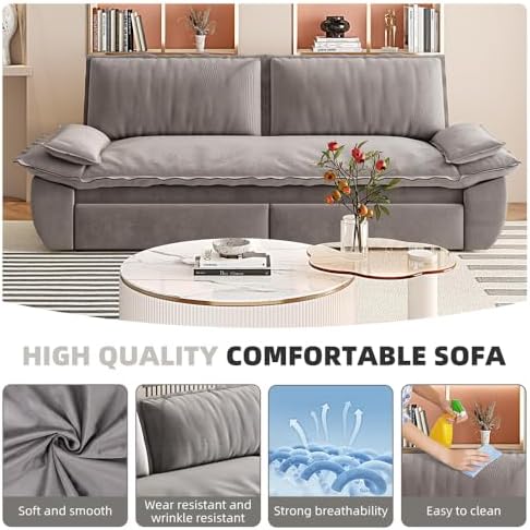 73.2" Queen Size Futon Sofa Bed, 3-in-1 Convertible Sleeper Sofa - Image 6