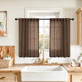 YoungsTex Brown Linen Curtains 36 Inches Long by YoungsTex