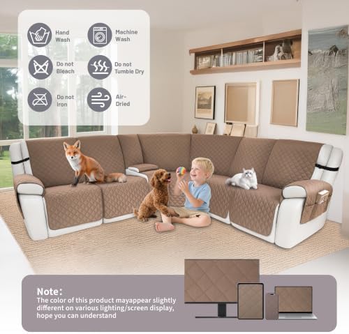 Waterproof Sectional Reclining Couch Covers L Shaped Recliner Sectional Sofa - Image 7