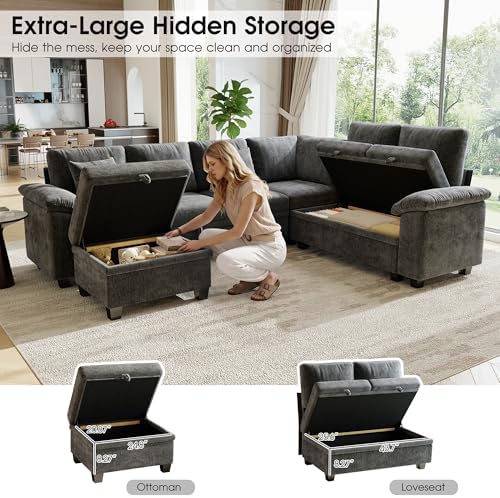 107.8" Modular Sectional Sleeper Sofa - Image 4