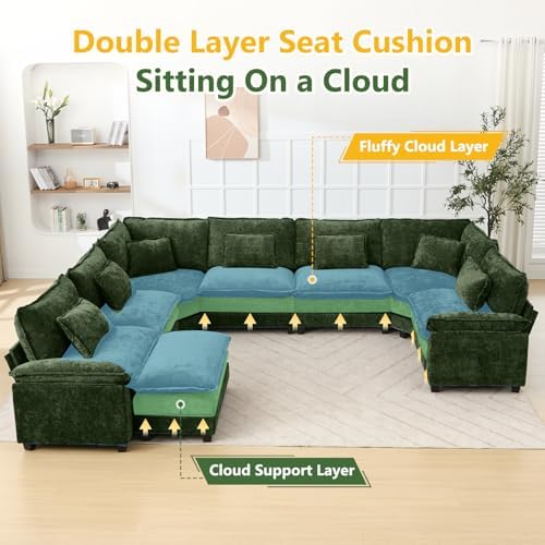 Oversized Modular Sectional Sofa Set, Convertible Deep Seat Cloud Couch - Image 3
