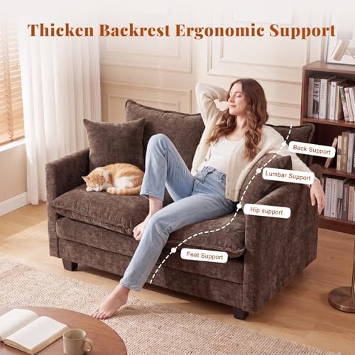 50'' Loveseat Sofa Set, Small Couch Set 2 Piece Cloud Love Seat - Image 6