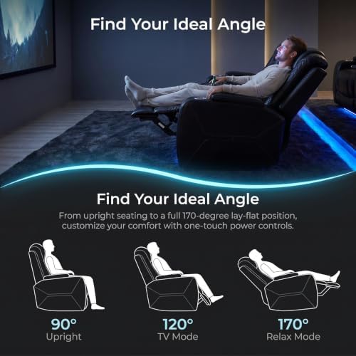 Power Recliner Set with LED Lights, Air Leather Reclining Set with USB - Image 3