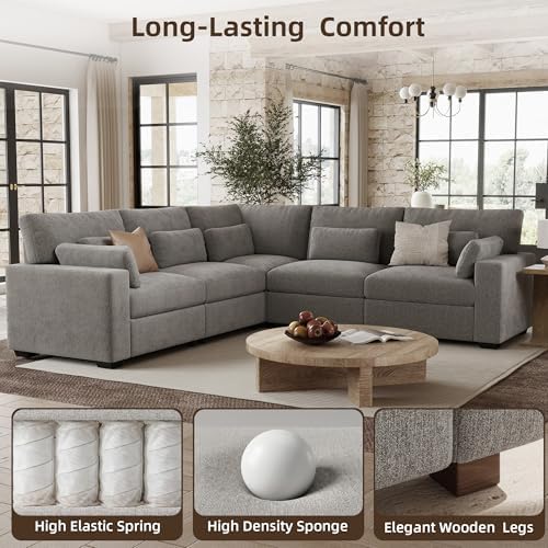 WorthFurni 109.1'' Modular Sectional Sofa, L Shaped Oversized Extra Deep Couches - Image 6