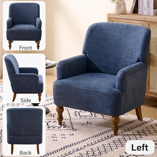 Modern Wingback Accent Chair, Upholstered Fabric Living Room Armchair - Image 6