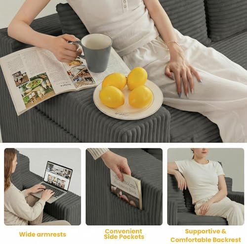 Boneless Couch, 3 Seater Boneless Couch Bed – 3-in-1 Convertible Sleeper Sofa - Image 6