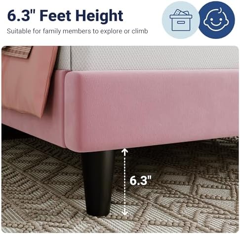 Allewie Twin Bed Frame/Velvet Upholstered Bed Frame - Image 5