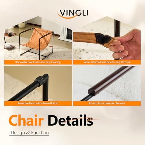 VINGLI 28" Wide Plush Upholstery Sling Modern Accent Chair - Image 5