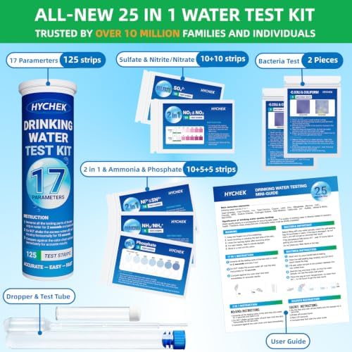 25 in 1 Home Drinking Water Test Kit, 165 Strips + 2 Bacteria Tests - Image 4