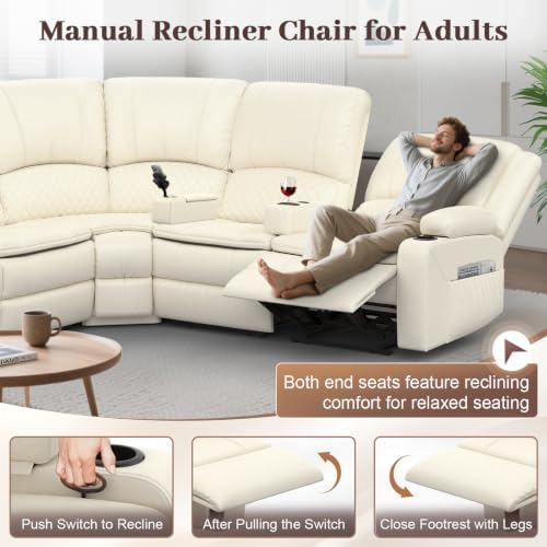 4 Seater Reclining Sofa Set, Modern Living Room Couch Set - Image 4