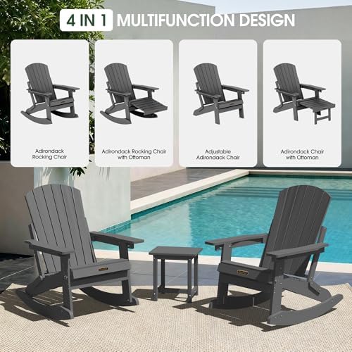4-in-1 Adirondack Rocking Chair, - Image 4
