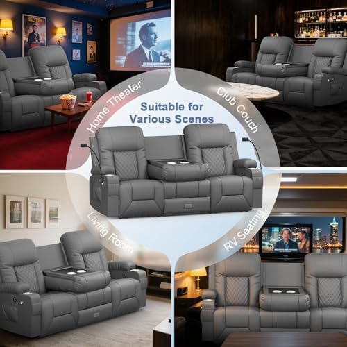 Loveseat Recliner Sofa with Flip Backrest Design, 3 Seat Reclining Couch with - Image 6