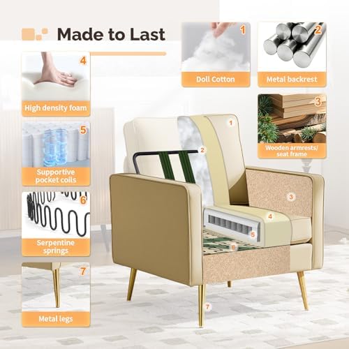VINGLI Faux Leather Accent Chair - Image 5