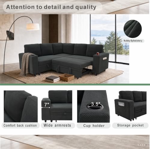 healthomse 76.5" Modular Sleeper Sofa Bed - Image 6