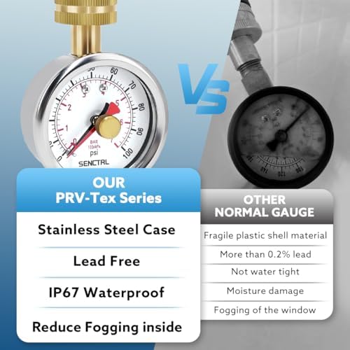 SENCTRL 0-100 Psi Lead-Free Water Pressure Gauge Test - Image 4
