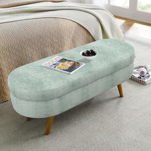 43.5" Ottoman with Storage, Storage Ottoman Bench with Safety Hinge, Bed End - Image 4