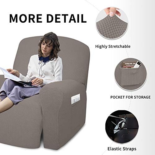 Easy-Going 4 Pieces Oversized Recliner Stretch Sofa Slipcover Sofa Cover - Image 4