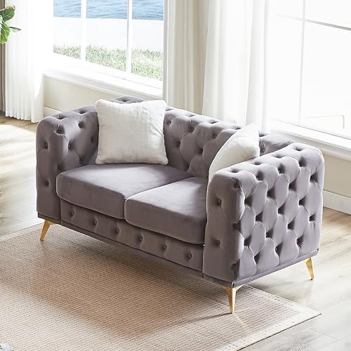 KEIKI 61" Luxury Oversized Velvet Chesterfield Sofa - Image 5