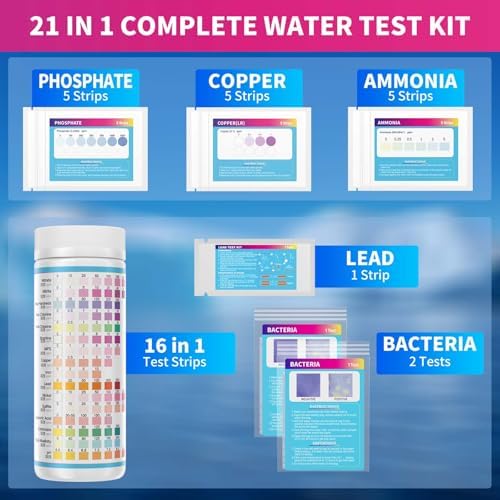 21in1 Water Test Kit, 143 Strips Drinking Water Test Kit, 2 Bacteria Tests - Image 2