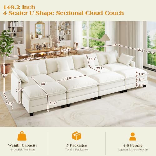 Hanherry Modular Sectional Sofa, Cloud Couch - Image 2