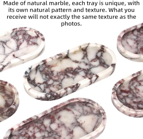 Natural Marble Tray Oval, Calacatta Viola - Image 4