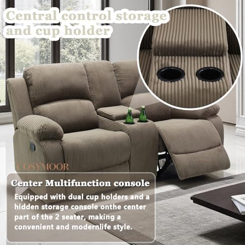 3 Pieces Corduroy Recliner Sofa Set - Image 4