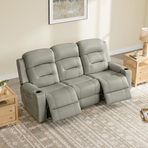 Watson & Whitely Genuine Leather Lay Flat Power Reclining Sofa - Image 3